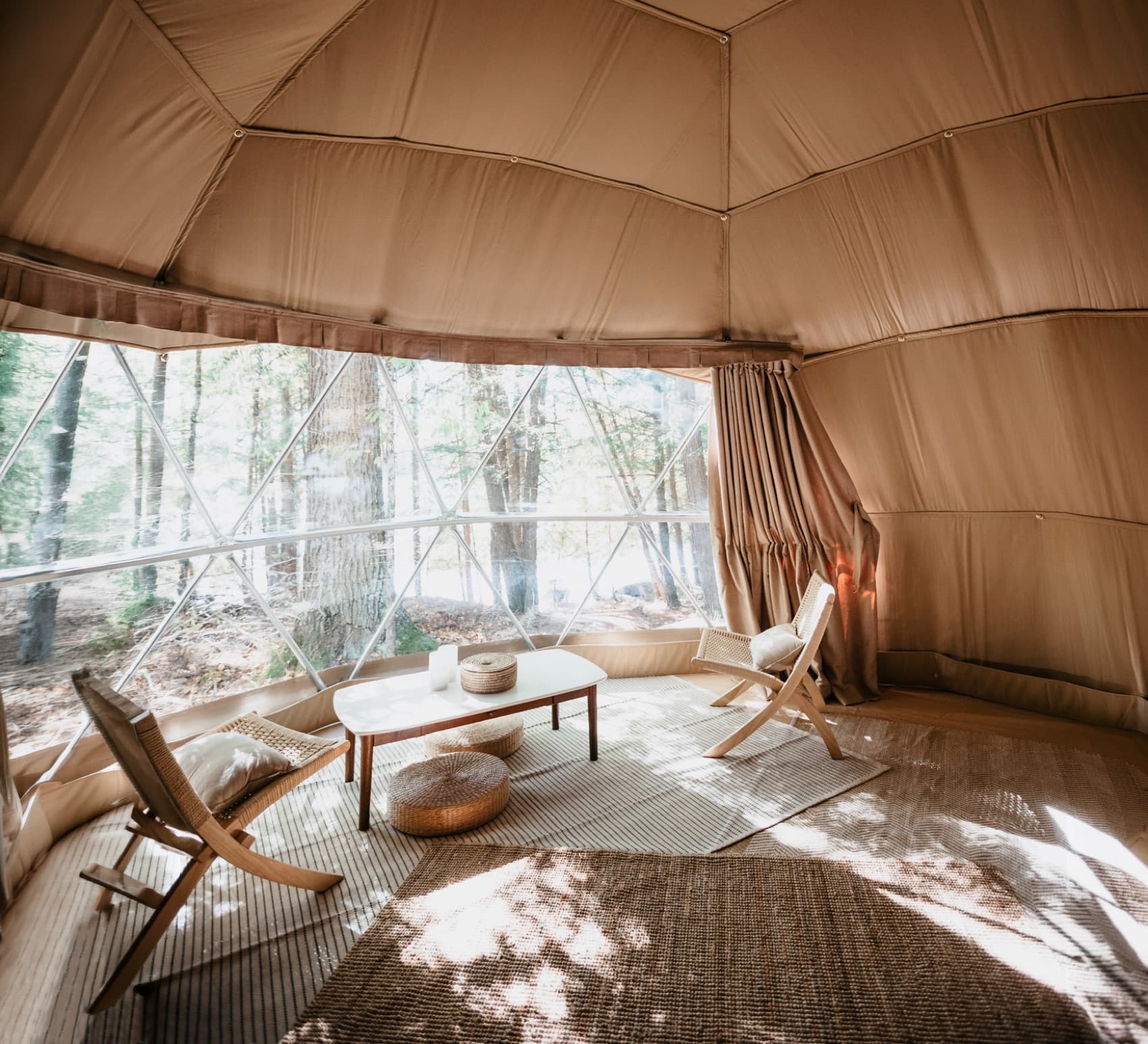 Quiet lounge inside a Luna dome
